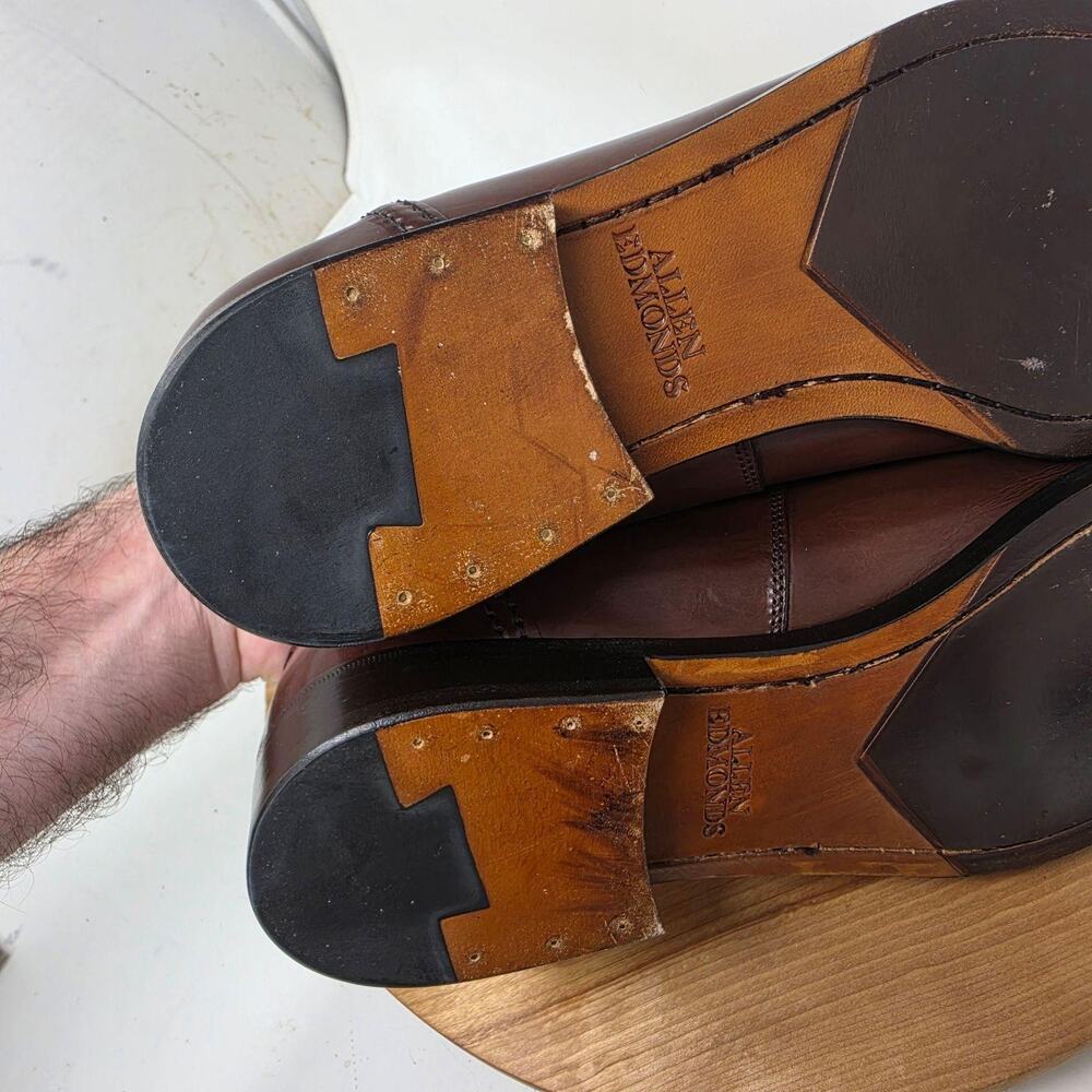 Allen Edmonds Shoe Men 11 D Siena Penny Loafers Brown Leather Slip On Dress Work - Picture 7 of 9